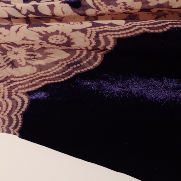 Ladies one size Velvety Blue/Beige Kimono - Picture 4 of 8